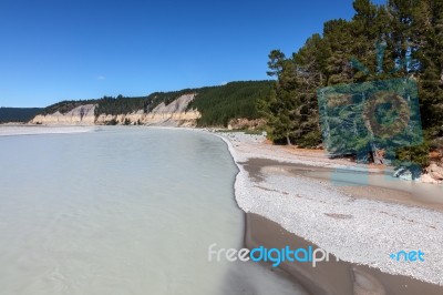 View Of The Rakaia River Stock Photo