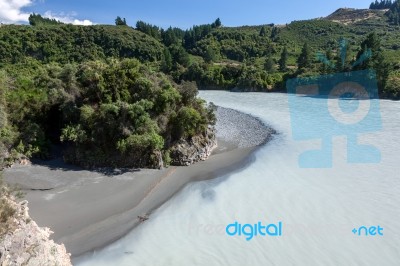 View Of The Rakaia River Stock Photo