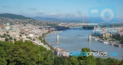 View Of The River Danube In Budapest Stock Photo