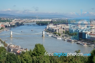 View Of The River Danube In Budapest Stock Photo