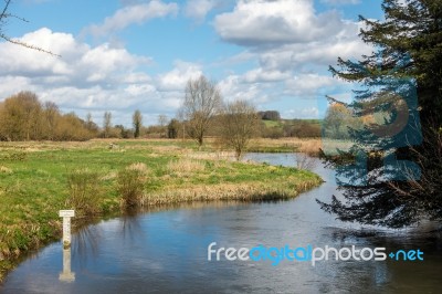 View Of The River Test In Hampshire Stock Photo