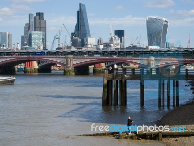 View Of The River Thames And The Skyline Of London Stock Photo