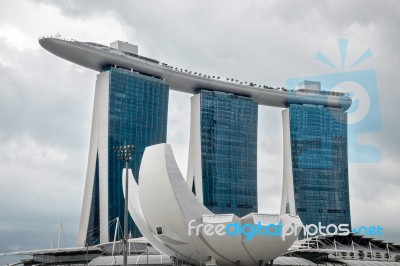 View Of The Sands Skypark Hotel In Singapore Stock Photo