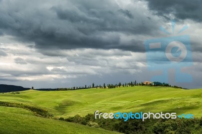 View Of The Scenic Tuscan Countryside Stock Photo