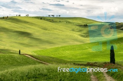 View Of The Scenic Tuscan Countryside Stock Photo