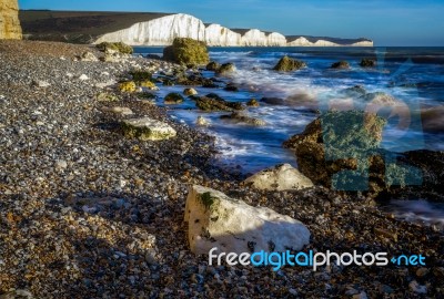 View Of The Seven Sisters From Hope Gap Stock Photo