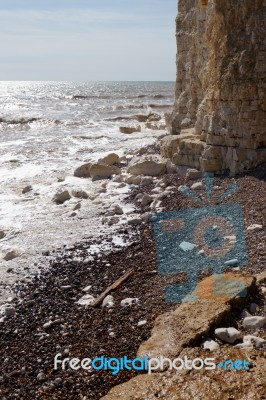 View Of The Sussex Coastline From Hope Gap Stock Photo