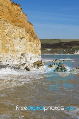 View Of The Sussex Coastline From Hope Gap Stock Photo