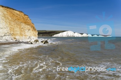 View Of The Sussex Coastline From Hope Gap Stock Photo