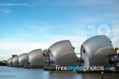 View Of The Thames Barrier Stock Photo