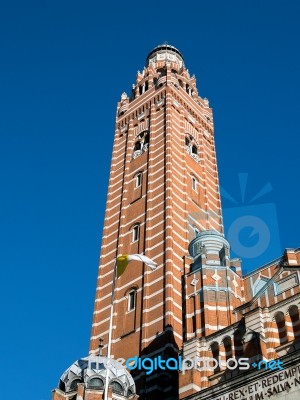 View Of The Tower At Westminster Cathedral Stock Photo