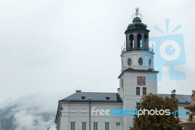 View Of The Tower Of The Salzburg Museum Stock Photo