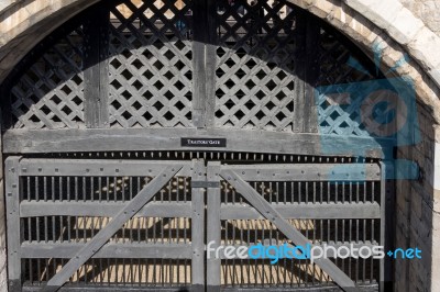 View Of The Traitor's Gate In The Tower Of London Stock Photo