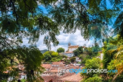 View Of The Unesco World Heritage City Of Ouro Preto In Minas Ge… Stock Photo