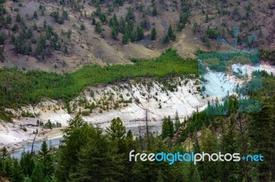 View Of The Yellowstone River Stock Photo