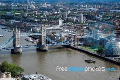 View Of Tower Bridge And City Hall In London Stock Photo