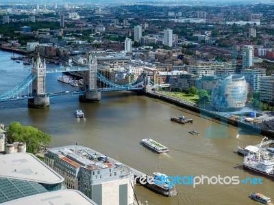 View Of Tower Bridge And City Hall In London Stock Photo