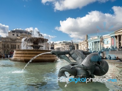 View Of Trafalgar Square Stock Photo