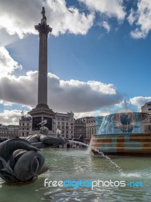 View Of Trafalgar Square Stock Photo