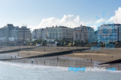 View Of Various Hotels And Apartments In Eastbourne Stock Photo