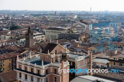 View Of Verona From The Lamberti Tower Stock Photo