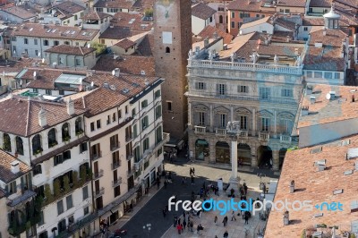 View Of Verona From The Lamberti Tower Stock Photo