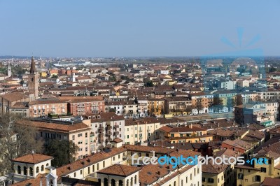 View Of Verona From The Lamberti Tower Stock Photo