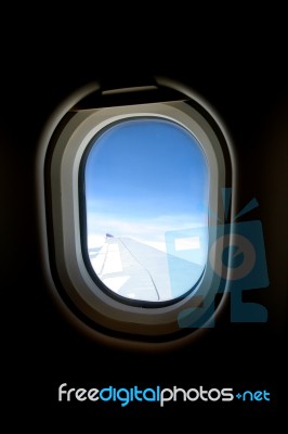 View Out Of Window Of Airbus Stock Photo