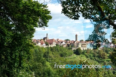 View Over The City Of Rothenburg Stock Photo