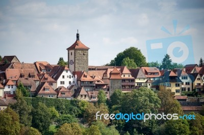 View Over The City Of Rothenburg Stock Photo