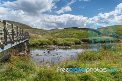 View Over The River Twiss Near Ingleton In Yorkshire Stock Photo