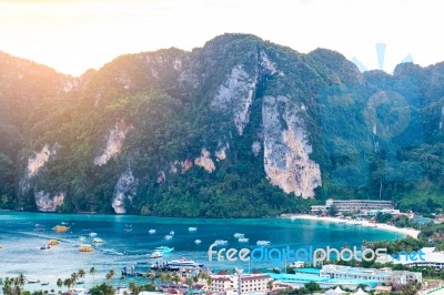 View Point Bay Koh Phi Phi Don In Andaman Sea, Phi Phi Islands K… Stock Photo