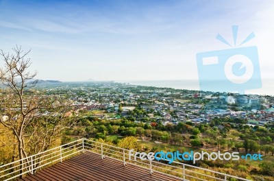 View Point Hua Hin City In The Morning Stock Photo