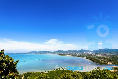 View Sea Sky And Tourist Town In Phuket, Thailand Stock Photo