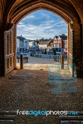 View Through The Gatehouse Exit At Battle Abbey Stock Photo