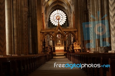 View Towards Alter At Durham Cathedral Stock Photo