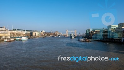 View Towards Hms Belfast And Tower Bridge Stock Photo