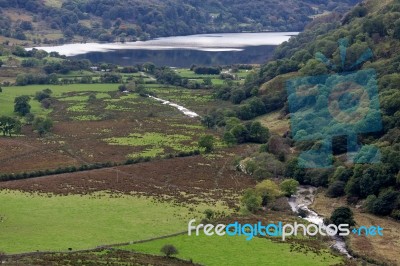 View Towards Lake Cwellyn Stock Photo