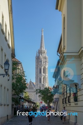 View Towards Matthias Church Budapest Stock Photo