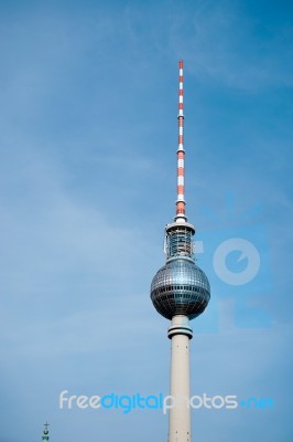 View Towards The Berliner Fernsehturm In Berlin Stock Photo