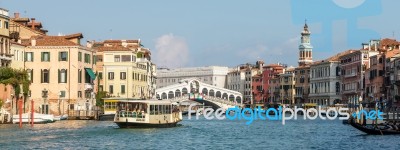 View Towards The Rialto Bridge In Venice Stock Photo