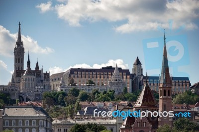 View Up To The Castle Area Of Budapest Stock Photo