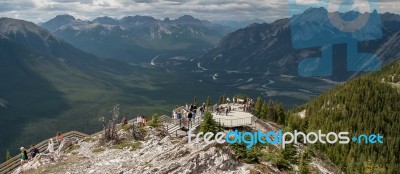 Viewing Platform Near Banff Alberta Stock Photo