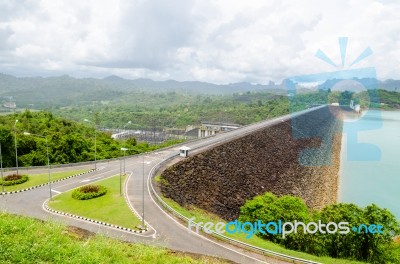 Viewpoint At Ratchaprapha Dam Stock Photo