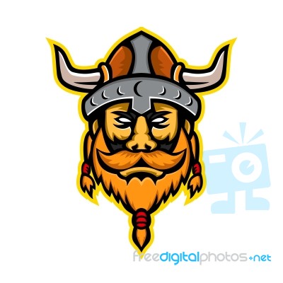 Viking Warrior Or Norse Raider Head Mascot Stock Image