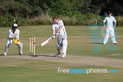 Village Cricket Being Played At Coleman's Hatch Stock Photo