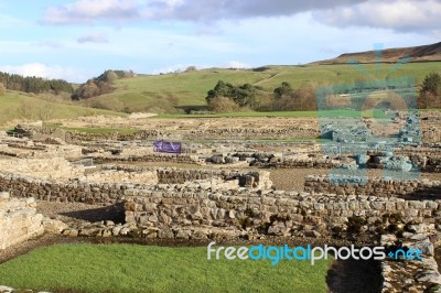 Vindolanda Roman Excavation Stock Photo