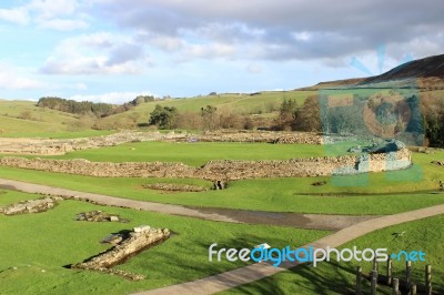 Vindolanda Roman Excavation Stock Photo