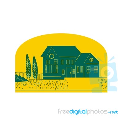 Vintage American House Retro Stock Image