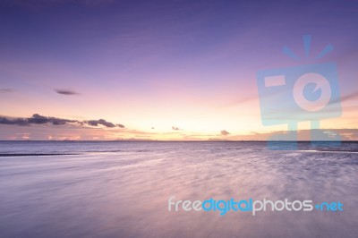 Vintage Beach And Sky At Dusk Background Stock Photo